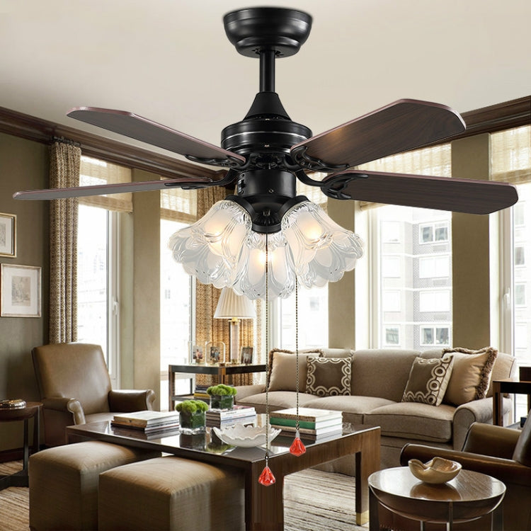 Vintage Ceiling Fan Lights Bedroom Ceiling Light Fan with Remote Control, AC 220V