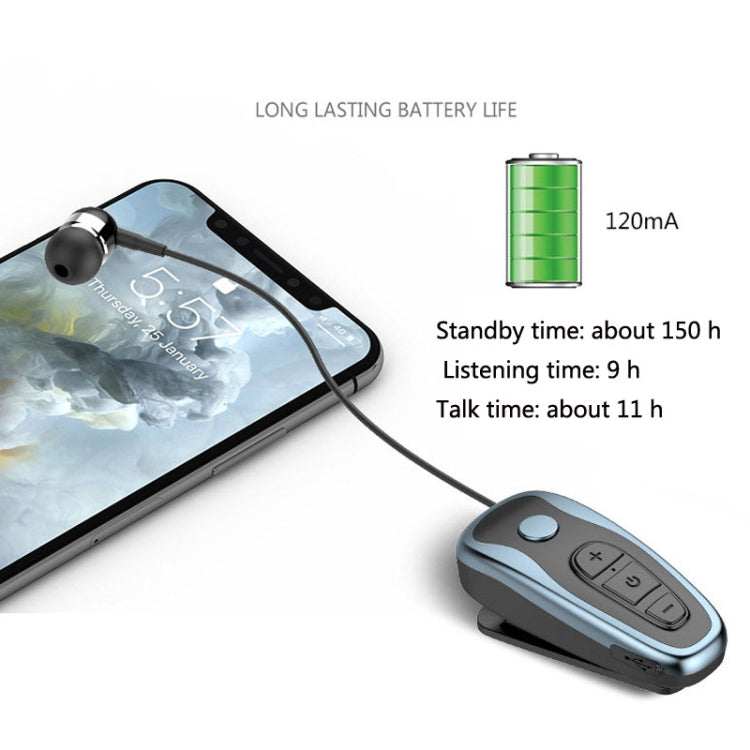 Q7 Lavalier Bluetooth Earphone Sports Wireless Stereo Telescopic Cable Voice Reporting Earphone