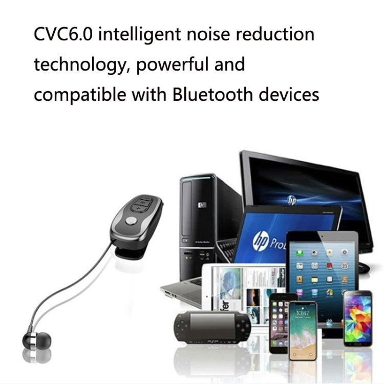 Q7 Lavalier Bluetooth Earphone Sports Wireless Stereo Telescopic Cable Voice Reporting Earphone