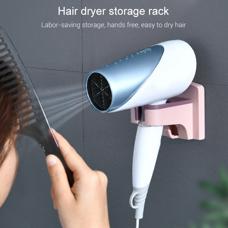 3 PCS Bathroom Hair Dryer Storage Rack Wall-Mounted Shelf