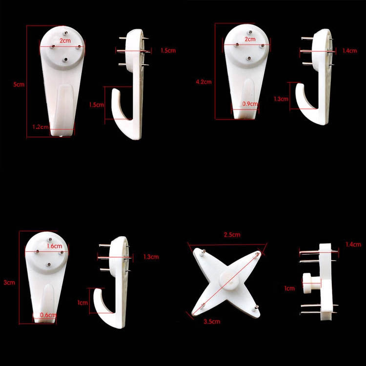 100 PCS Press-Free Hanging Nail Hook Strong Wall Invisible Staple Photo Frame Photo Wall Without Trace Nails, Specification: Medium