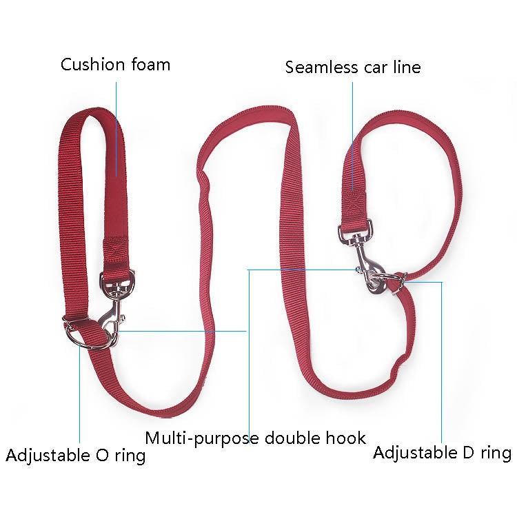 Outdoor Multifunction Dog Leash Double-End Nylon Running Traction Rope, Size: M