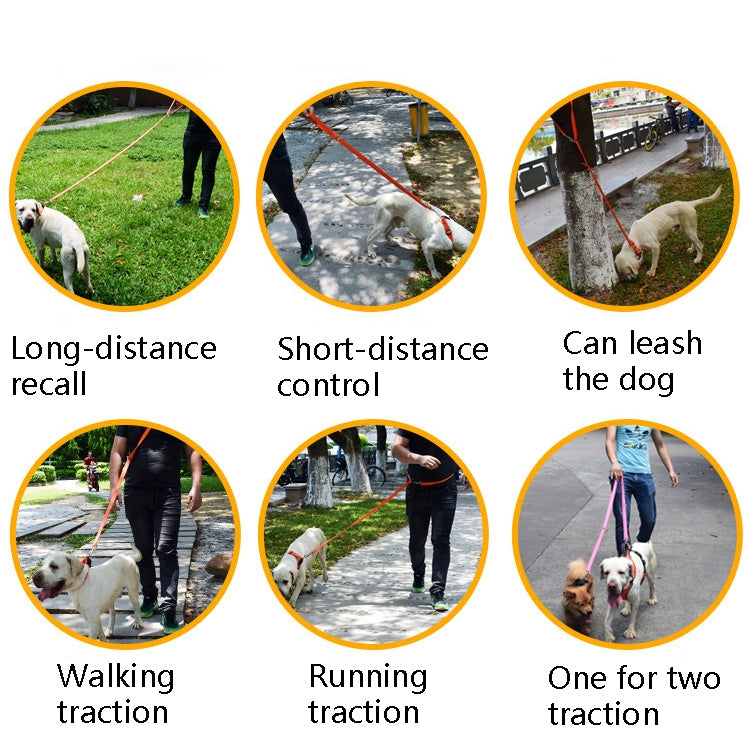 Outdoor Multifunction Dog Leash Double-End Nylon Running Traction Rope, Size: L
