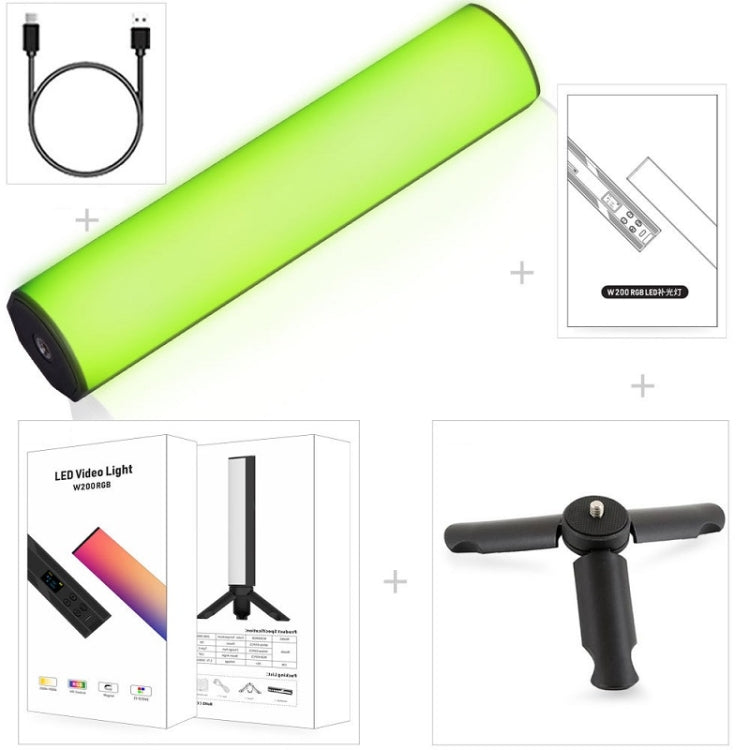 W200 RGB Outdoor Photography Handheld Fill Light LED Atmosphere Stick Light