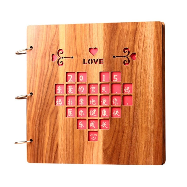 16 inch Wooden Handmade DIY Sticky Photo Album Baby Growth Souvenir Album