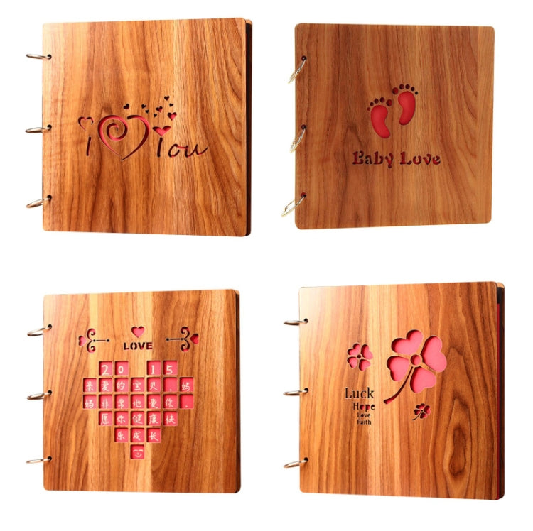 16 inch Wooden Handmade DIY Sticky Photo Album Baby Growth Souvenir Album