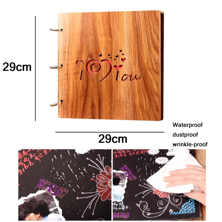 16 inch Wooden Handmade DIY Sticky Photo Album Baby Growth Souvenir Album