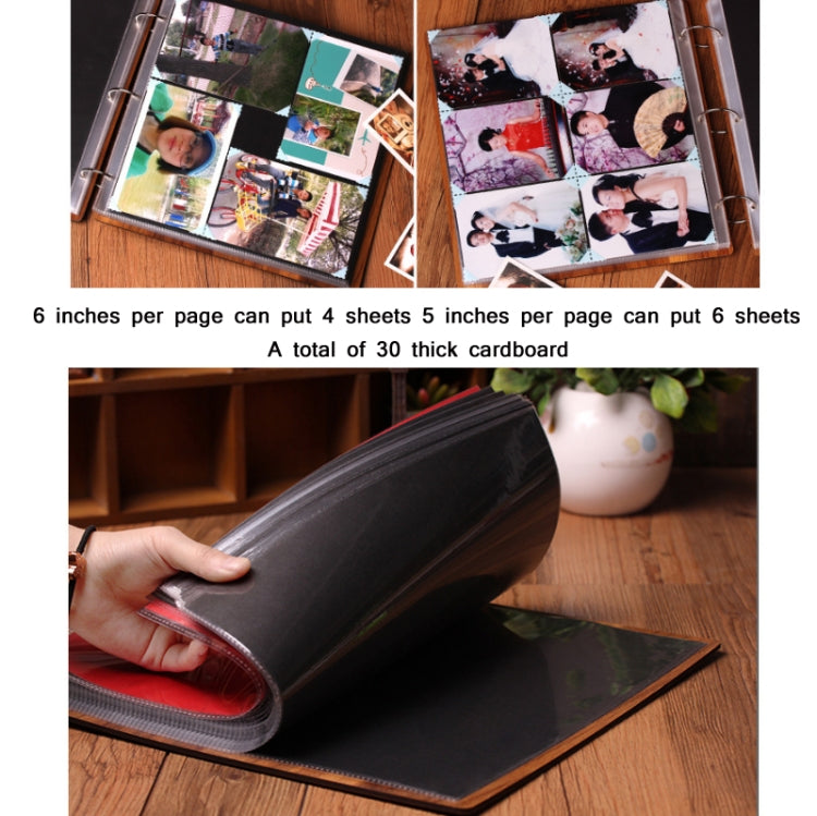16 inch Wooden Handmade DIY Sticky Photo Album Baby Growth Souvenir Album