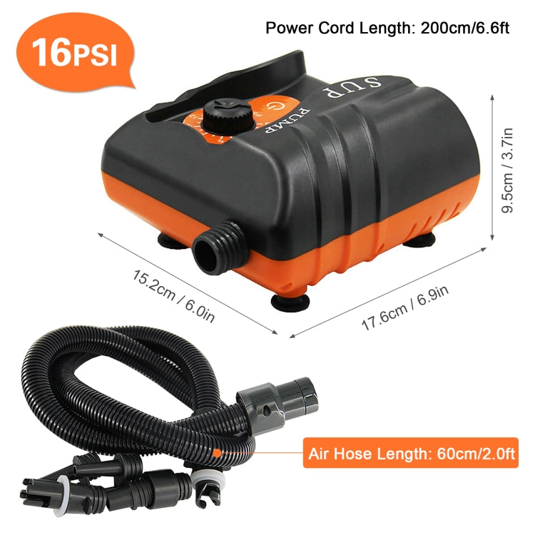 HT-785 SUP Paddle Board 16PSI High Pressure Car Inflatable Pump 12V Electric Air Pump With 6 Connectors