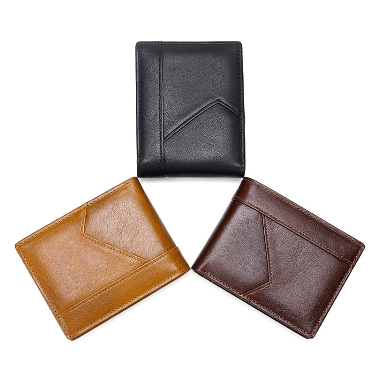 Stitching Leather Men Wallet RFID Anti-Theft Wallet