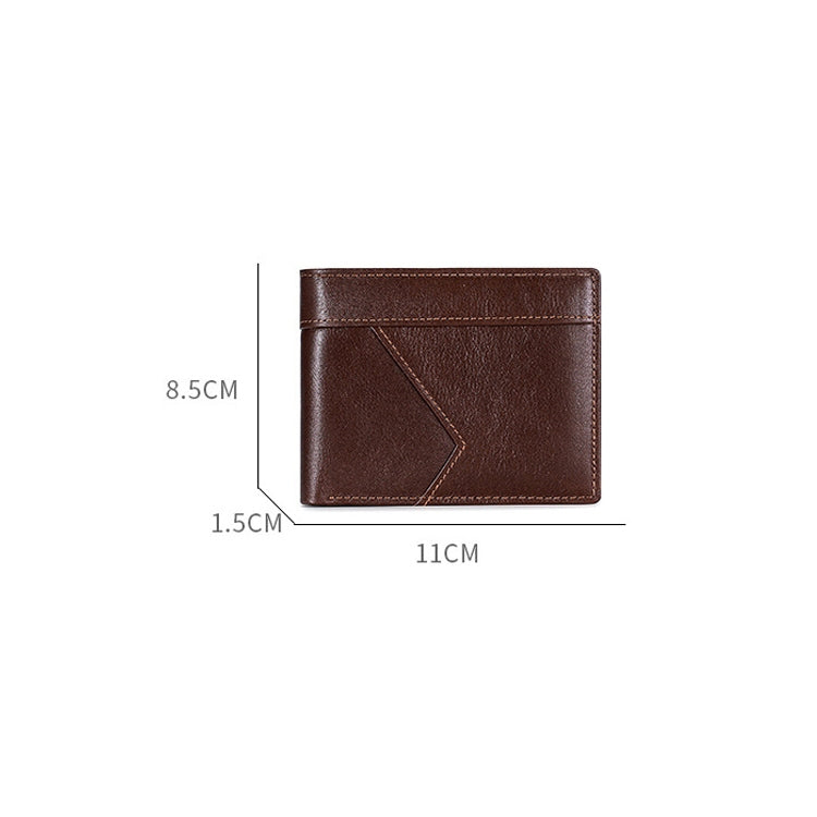 Stitching Leather Men Wallet RFID Anti-Theft Wallet