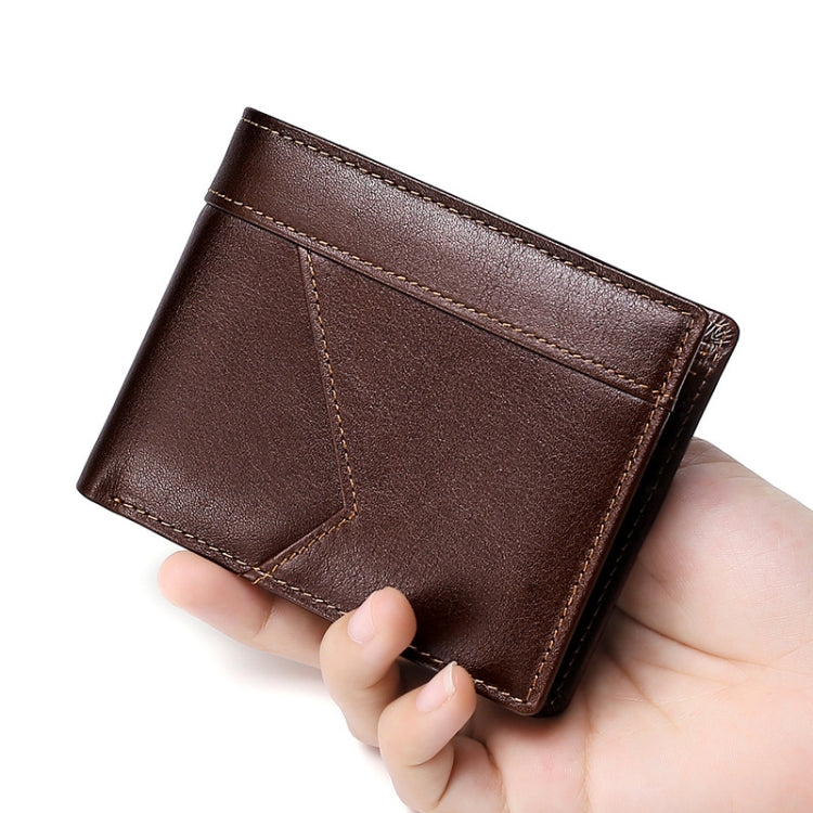 Stitching Leather Men Wallet RFID Anti-Theft Wallet