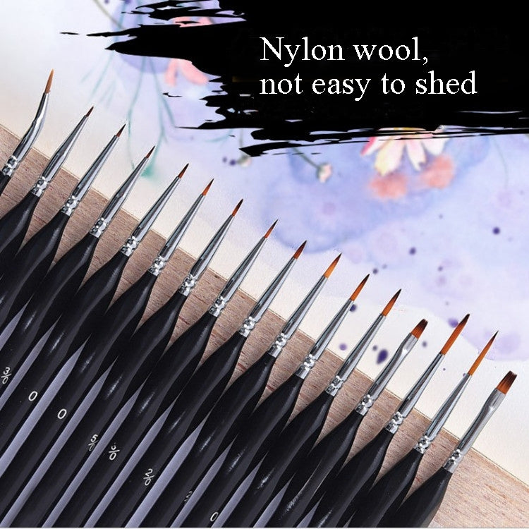 15 PCS/Set Hook Line Pen Brush Set Nylon Watercolor Oil  Tip/Elbow Pen