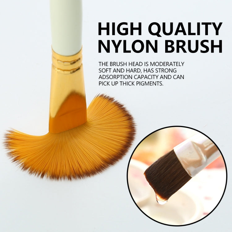 17 in 1 Acrylic Paint Brush Multi-Purpose Nylon Wool Watercolor Paint Brush Art Painting Material Qith Canvas Painting Bag(Milky)