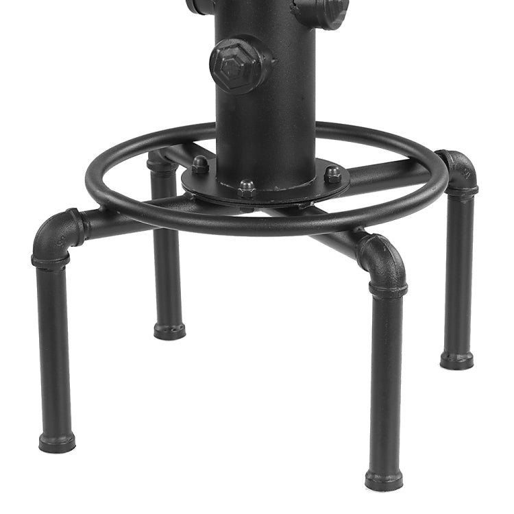 Industrial Bar Stool Height Adjustable Swivel Pinewood Top Dining Chair Pipe Style Barstool