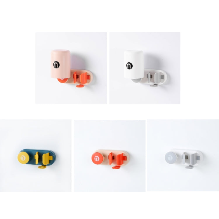 2 PCS Bathroom Punch-Free Toothbrush Rack Wall-Mounted Automatic Storage Electric Toothbrush Rack, Colour: With Cupï¼ˆPink Orangeï¼‰