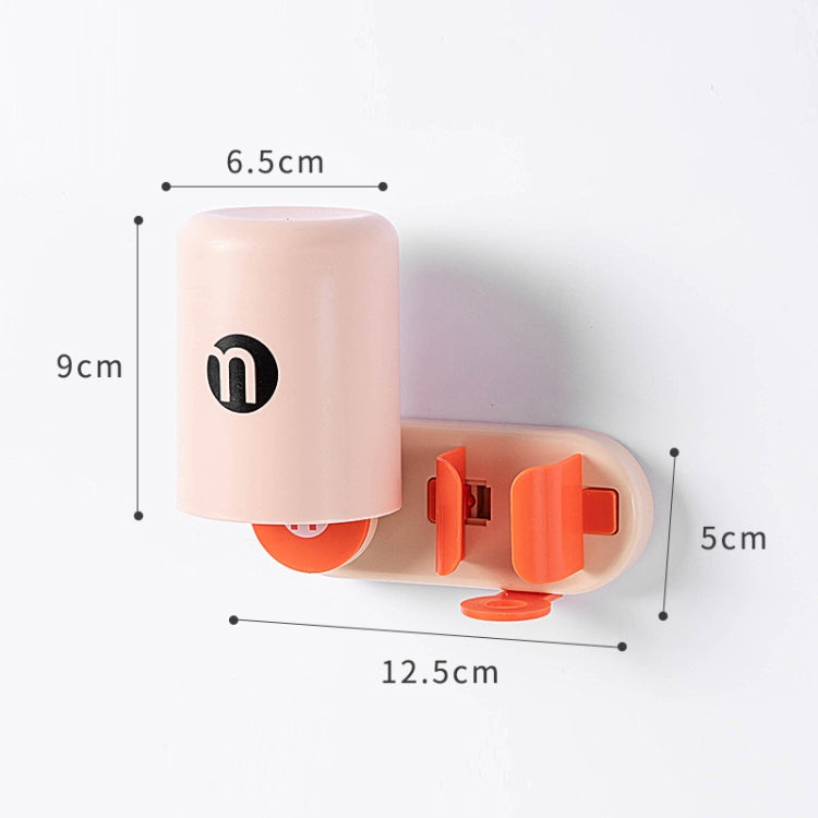 2 PCS Bathroom Punch-Free Toothbrush Rack Wall-Mounted Automatic Storage Electric Toothbrush Rack, Colour: With Cupï¼ˆPink Orangeï¼‰
