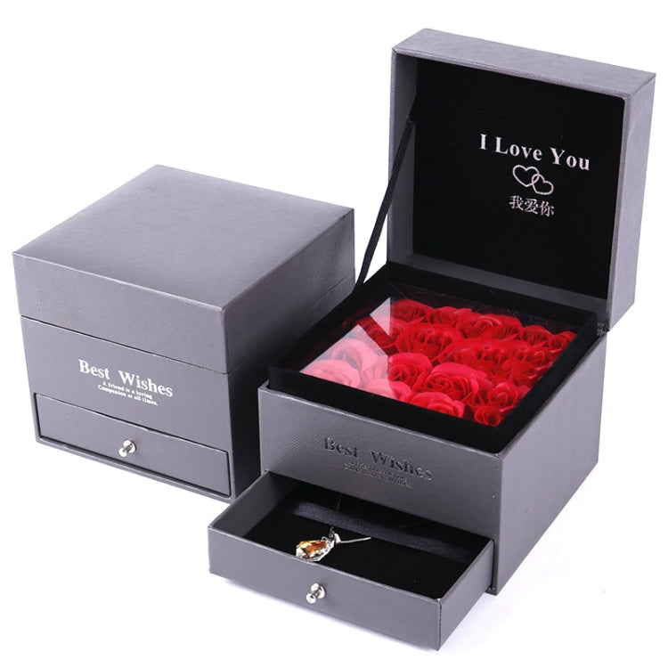 Soap Flower Double Jewelry Box Lipstick Box Valentine Day Gift Packaging Box