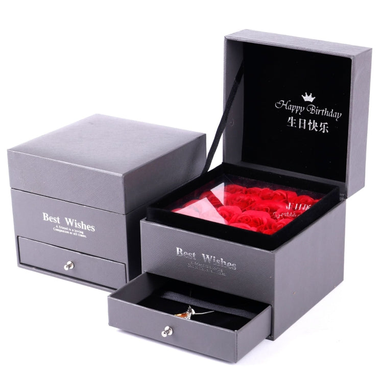 Soap Flower Double Jewelry Box Lipstick Box Valentine Day Gift Packaging Box