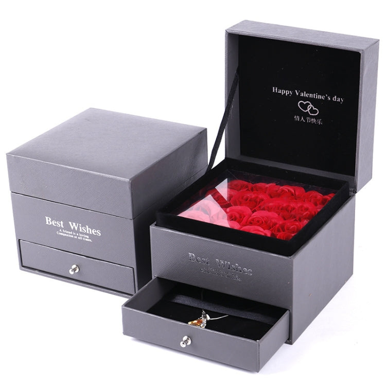 Soap Flower Double Jewelry Box Lipstick Box Valentine Day Gift Packaging Box