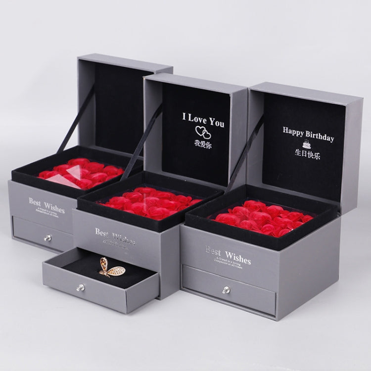 Soap Flower Double Jewelry Box Lipstick Box Valentine Day Gift Packaging Box