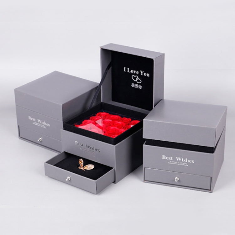 Soap Flower Double Jewelry Box Lipstick Box Valentine Day Gift Packaging Box