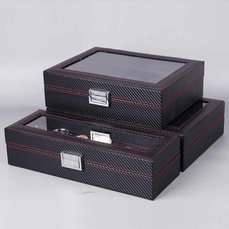 Carbon Fiber PU Leather Watch Box Jewelry Storage Box Packaging Box, Style: 05 Watch Positions