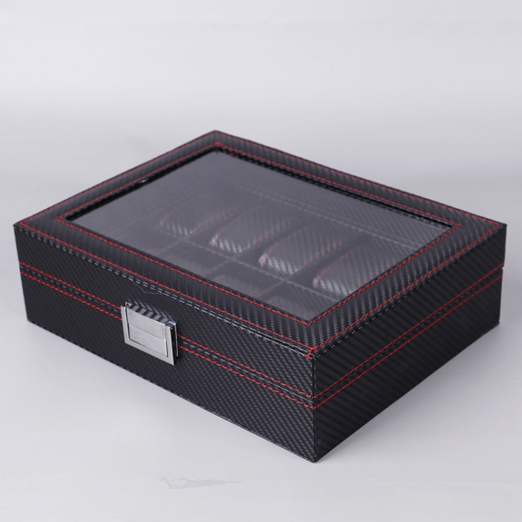 Carbon Fiber PU Leather Watch Box Jewelry Storage Box Packaging Box, Style: 05 Watch Positions