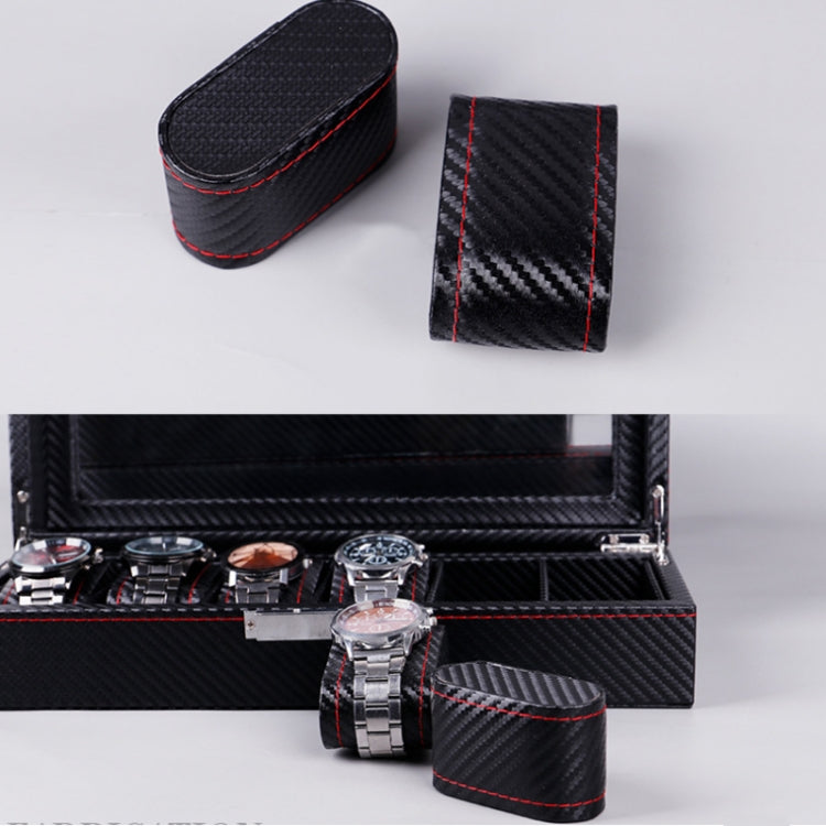 Carbon Fiber PU Leather Watch Box Jewelry Storage Box Packaging Box, Style: 05 Watch Positions