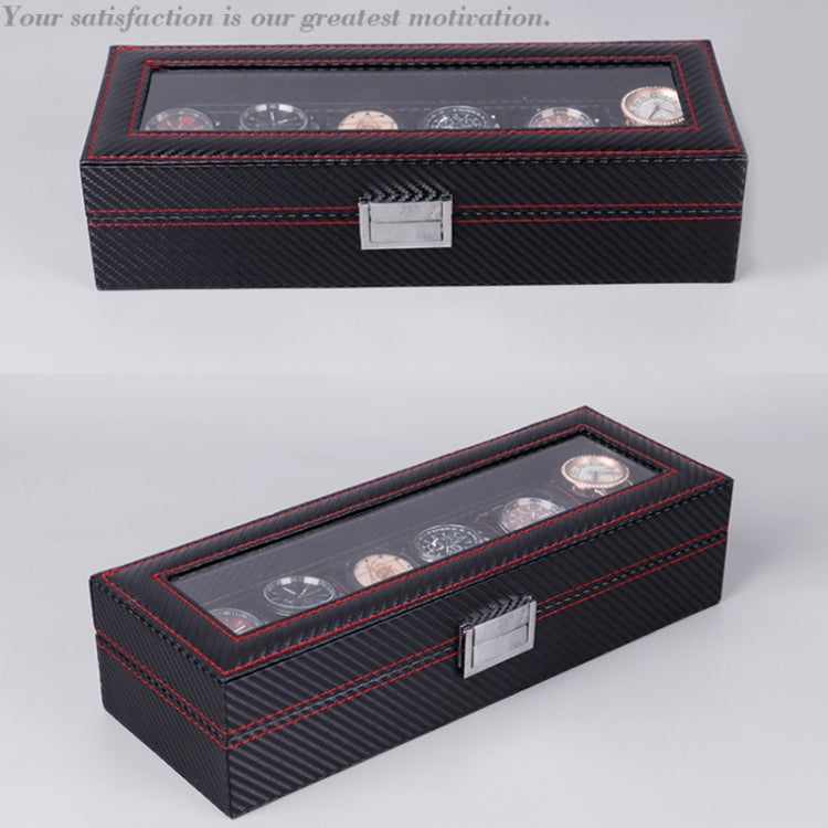 Carbon Fiber PU Leather Watch Box Jewelry Storage Box Packaging Box, Style: 05 Watch Positions