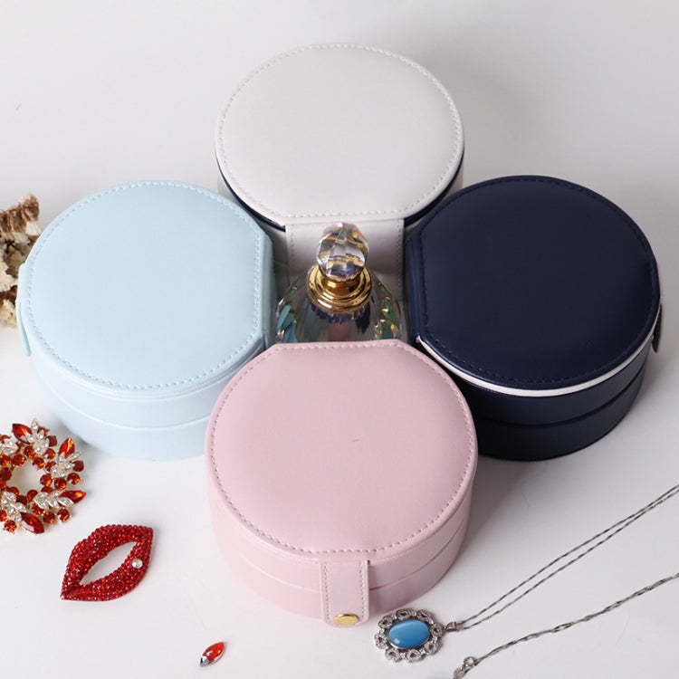 Portable PU Leather Double Jewelry Box Earring Storage Box