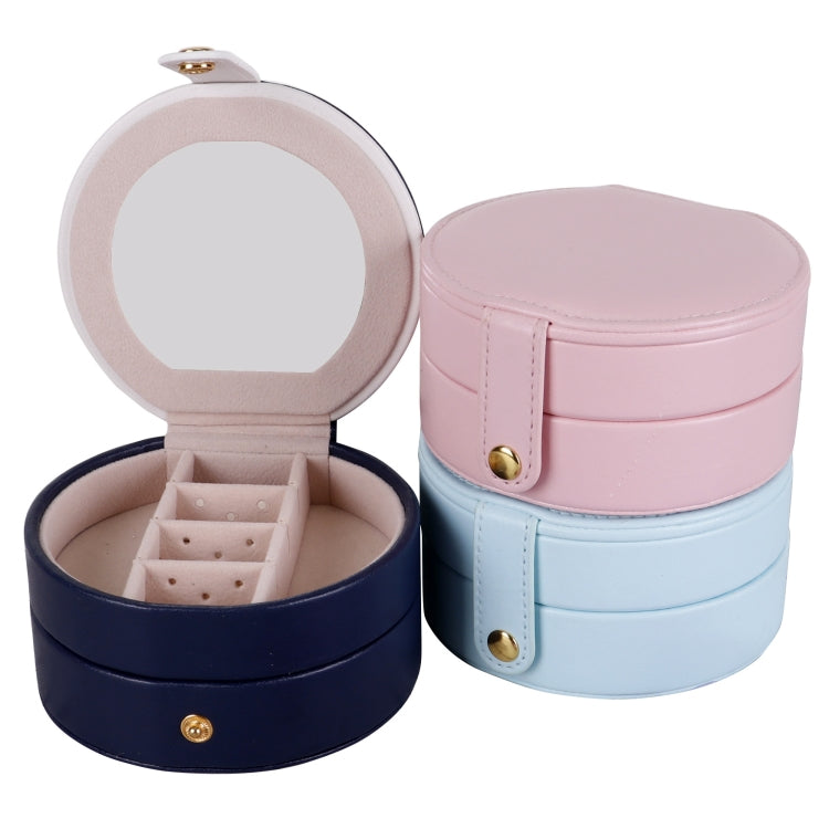 Portable PU Leather Double Jewelry Box Earring Storage Box