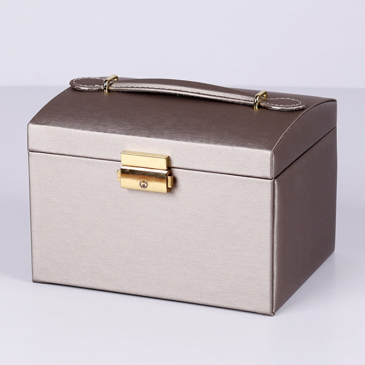 PU Leather Three-Layer Jewelry Box Necklace Storage Display Packaging Box With Handle