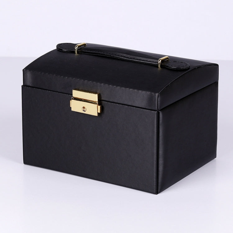 PU Leather Three-Layer Jewelry Box Necklace Storage Display Packaging Box With Handle