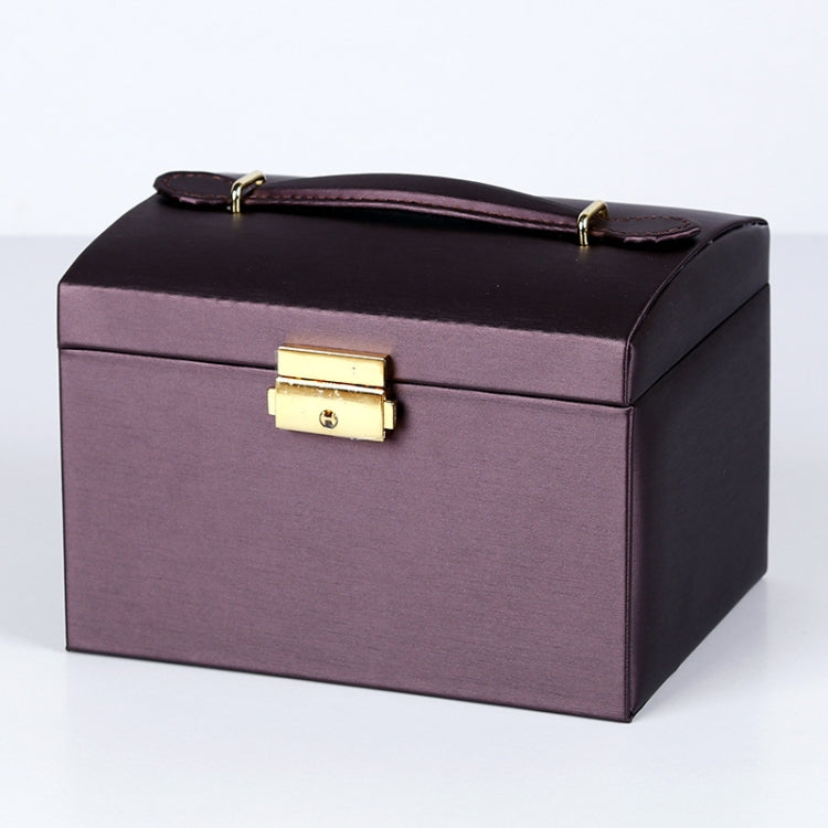 PU Leather Three-Layer Jewelry Box Necklace Storage Display Packaging Box With Handle