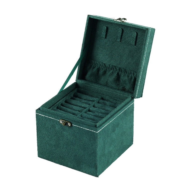 Suede Jewelry Box Storage Retro Packaging Box,Style: Small Three-layer Pocket