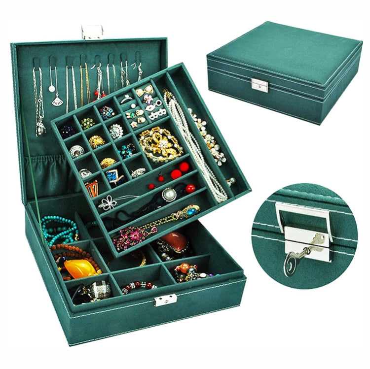 Suede Jewelry Box Storage Retro Packaging Box,Style: Small Double Layers