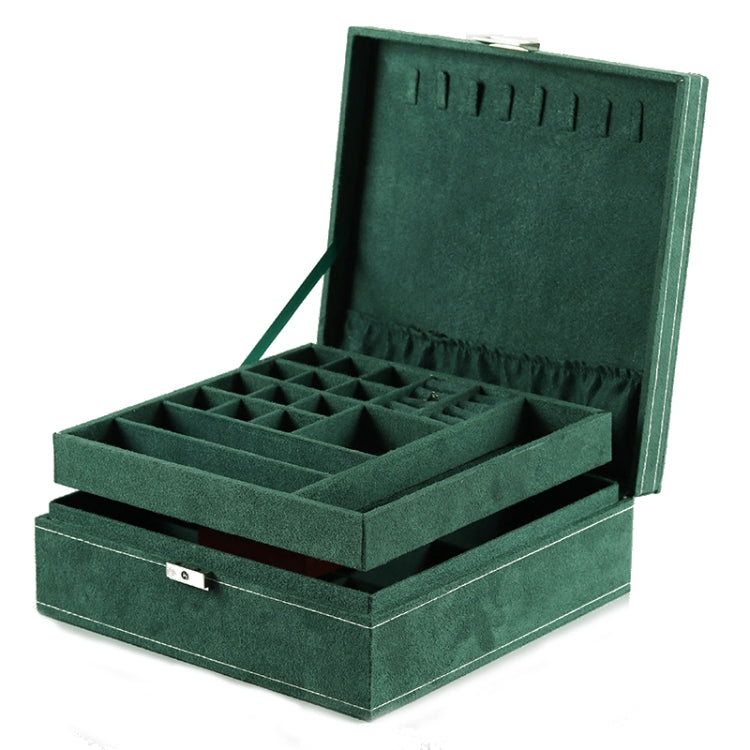 Suede Jewelry Box Storage Retro Packaging Box,Style: Big Double Layers