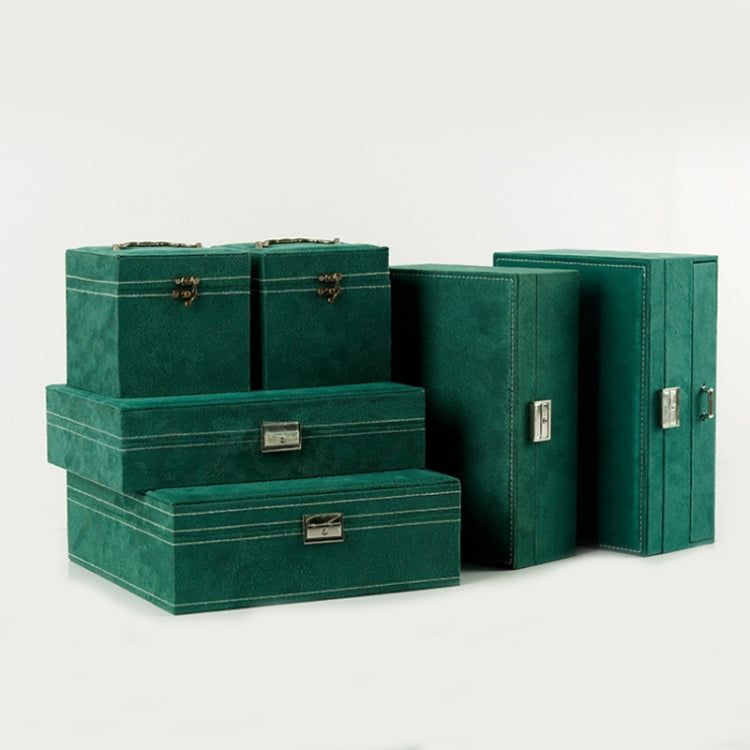 Suede Jewelry Box Storage Retro Packaging Box,Style: Double Drawers