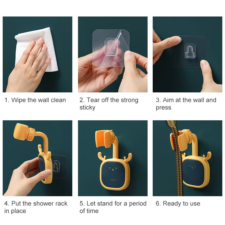 3 PCS SM010 Cute Punch-Free Universal Head Shower Bracket Bathroom Bracket Shower Nozzle Adjustable Fixed Frame