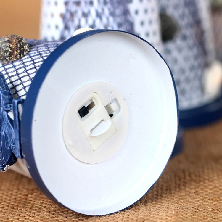 2 PCS Mediterranean Style Flashing Ocean Tin Lighthouse Home Decoration Crafts, Style Random Delivery M1221 Small 14cm