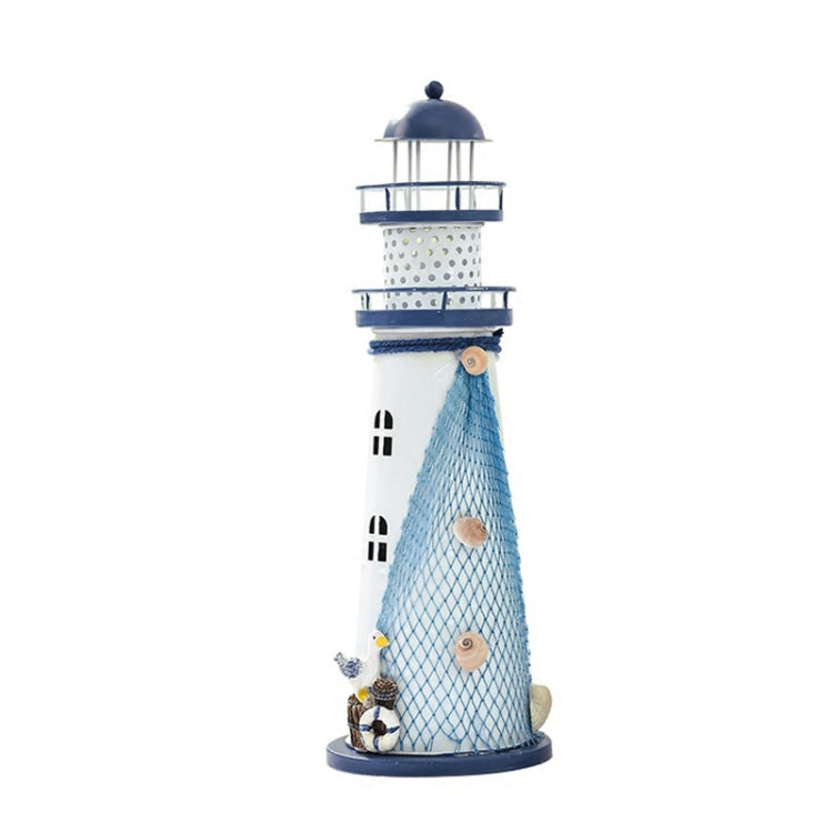 2 PCS Mediterranean Style Flashing Ocean Tin Lighthouse Home Decoration Crafts, Style Random Delivery M1022 Medium 19cm