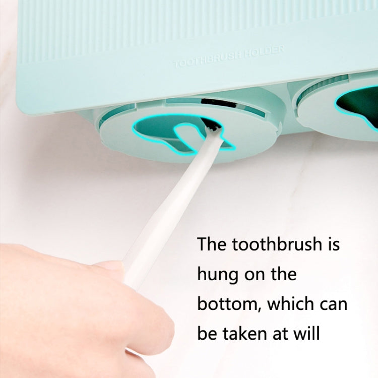 QJ012 Wall-Mounted Toothbrush Cup Holder Shelves Set, Colour: White (2 Cups)