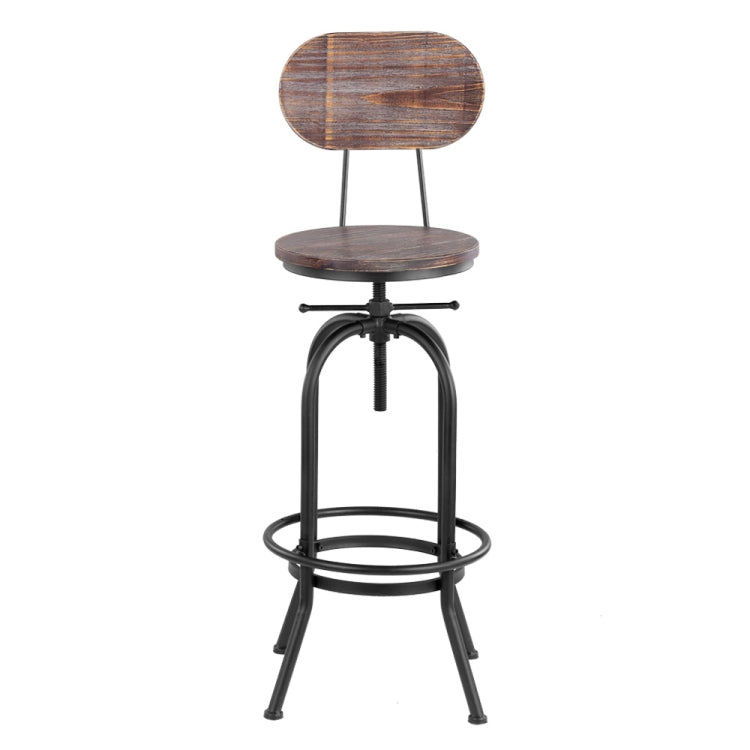 Industrial Style Bar Stool Height Adjustable Swivel Chair Pine Top and Back Bar Furniture