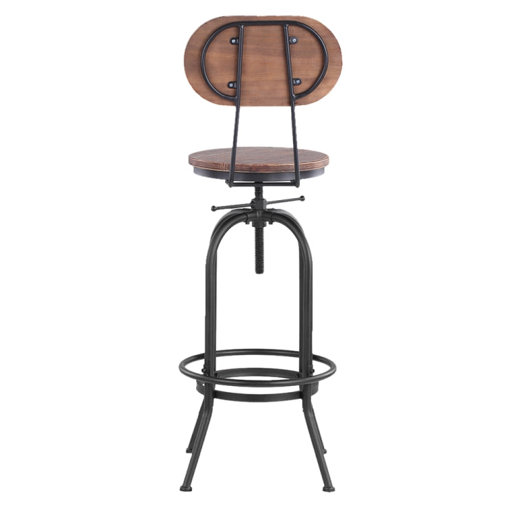 Industrial Style Bar Stool Height Adjustable Swivel Chair Pine Top and Back Bar Furniture