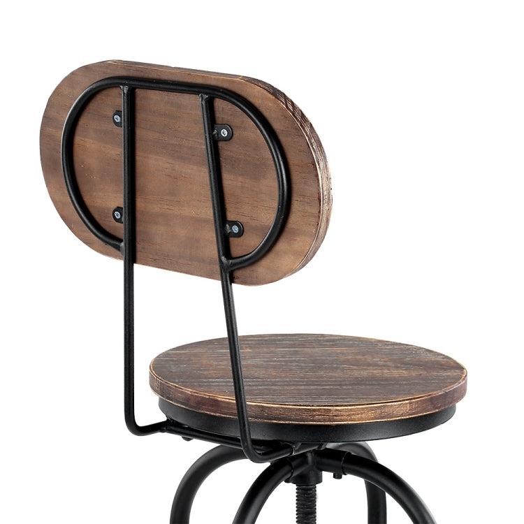 Industrial Style Bar Stool Height Adjustable Swivel Chair Pine Top and Back Bar Furniture