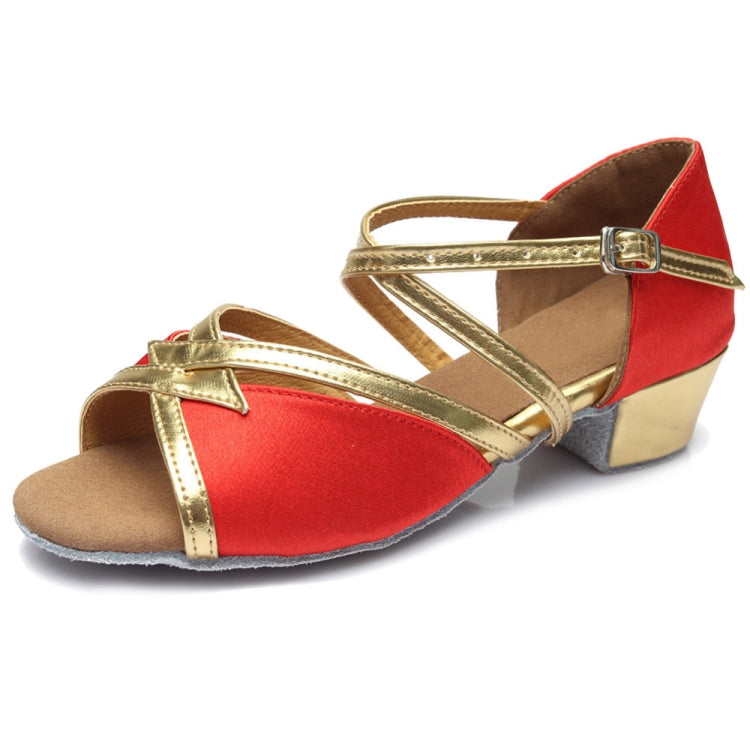Tango Salsa Latin Low Heel Soft Bottom Dance Shoes for Girls & Women, Shoe Size:24