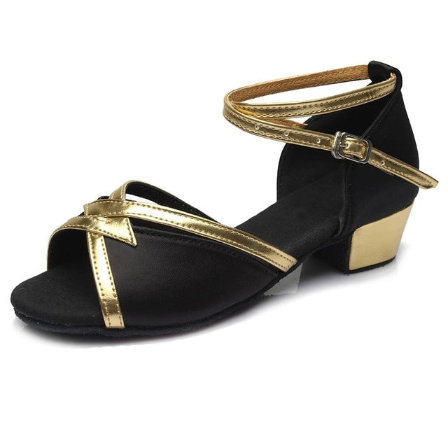 Tango Salsa Latin Low Heel Soft Bottom Dance Shoes for Girls & Women, Shoe Size:37