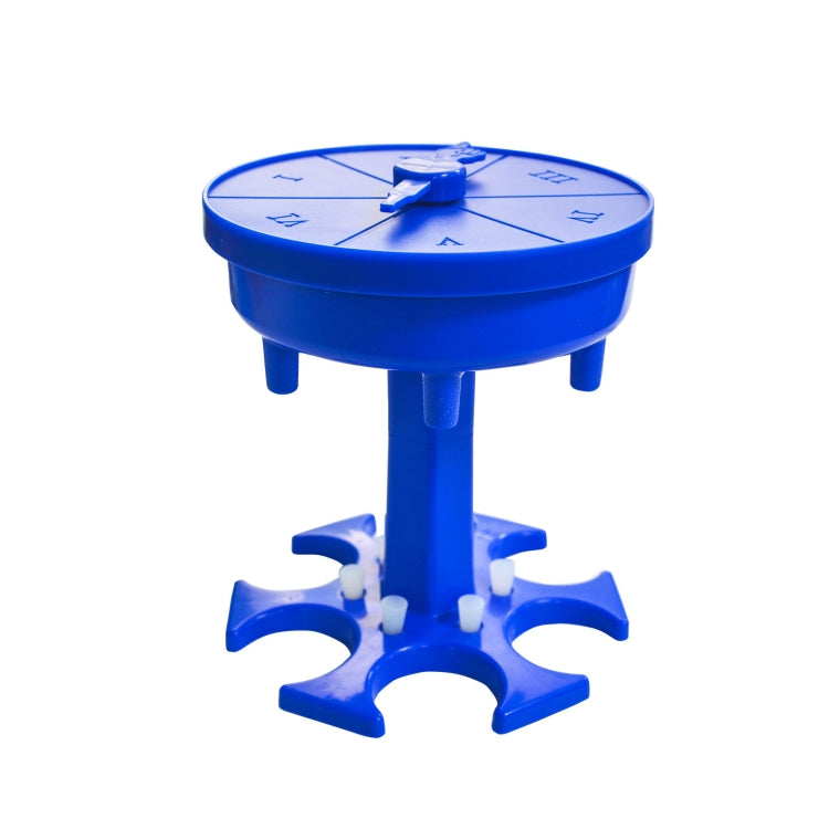 6 Cups Wine Dispenser Automatic Diversion Wine Pourer With Game Turntable, Style: Round Blue with Color Cup