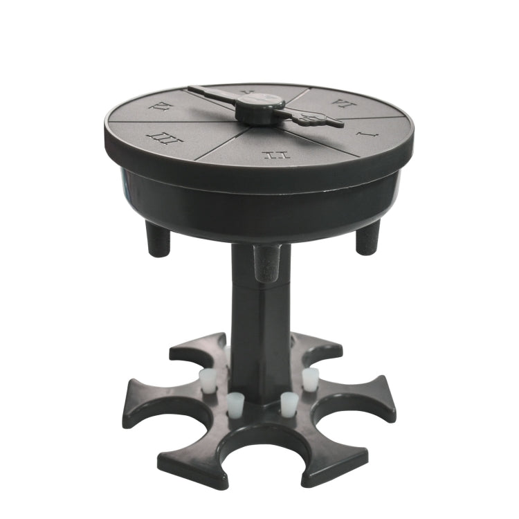 6 Cups Wine Dispenser Automatic Diversion Wine Pourer With Game Turntable, Style: Round Gray with Transparent Cup